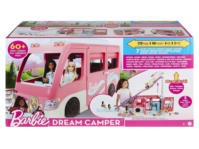 Barbie Camper dei Sogni dotato di un scivolo e 7 aree gioco