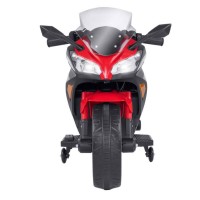 Moto Elettrica batteria corsa Rossa 12V Marcia Indietro e Luci LED Anteriori e Posteriori