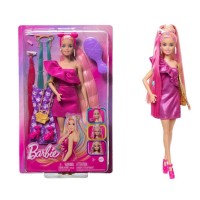 Barbie Super Chioma arcobaleno capelli lunghissimi colorati come un arcobaleno che si estendono fino a 22cm 