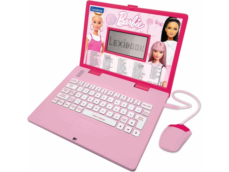 Barbie Laptop Computer Portatile Educativo Bilingue Rosa in Inglese e Italiano