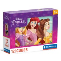 Cubi Puzzle Principesse 12 pezzi Rapunzel Jasmine la Sirenetta Cenerentola Belle e Aurora