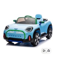 Auto Elettrica Mini Acemen Radiocomando Colori Nero Celeste e Bianco