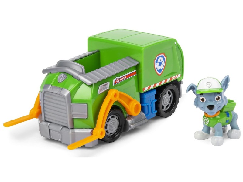 Paw Patrol Bulldozer di Rubble Aeroscafo di Zuma Camion per la Raccolta di Rifiuti di Rocky e Macchina della Polizia di Chase