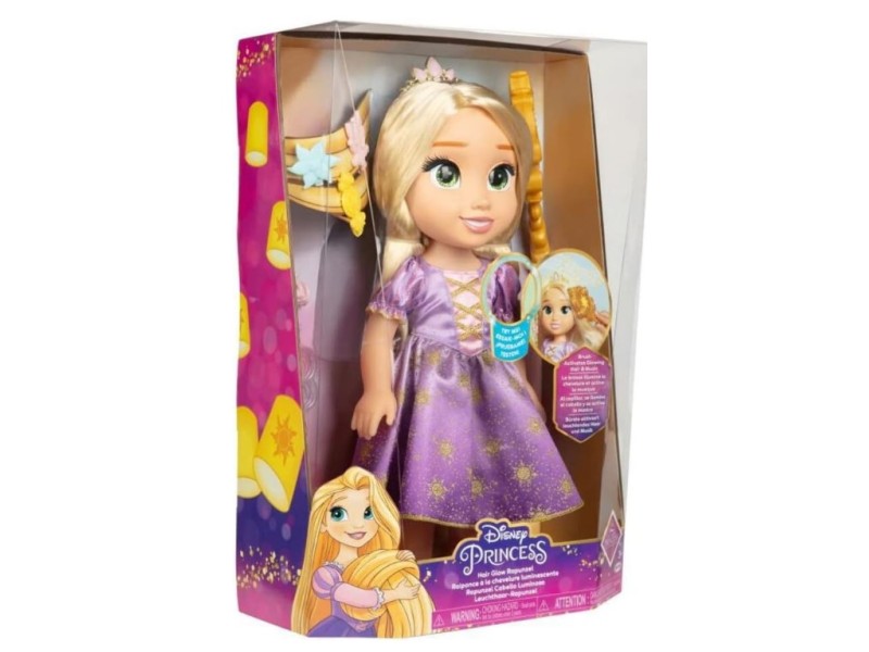 Rapunzel bambola 38cm capelli magici che si illuminano Disney Princess