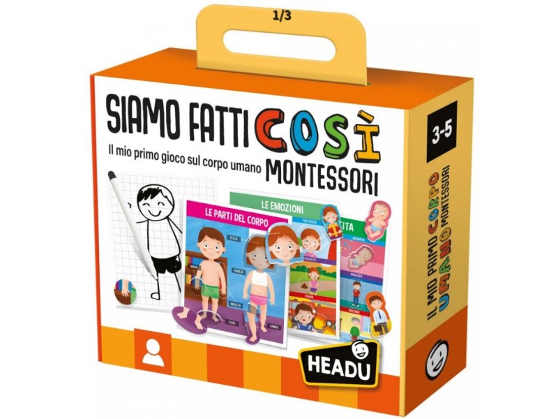 Siamo Fatti Così Montessori parti e posizioni del corpo i cinque sensi e le espressioni del viso